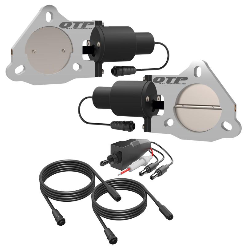 QTP 3in Bolt-On QTEC Dual Electric Cutout Valves - Pair QTEC60 QTEC60 Photo - Primary