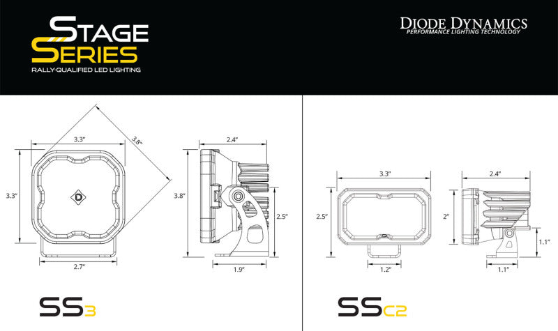 Diode Dynamics 2024+ Toyota Tacoma Stage Series 2in LED Ditch Light Kit - Pro White Combo DD7936 DD7936 User 7