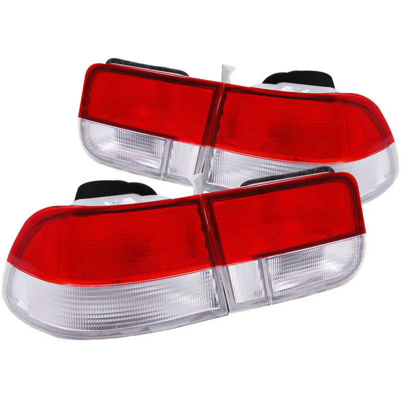Anzo 1996-2000 Honda Civic Taillights Red/Clear - OEM 4pc 221147 Photo - Primary