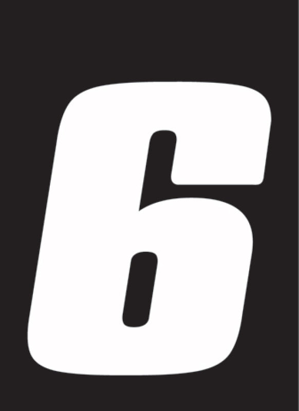 Hardline Dirt Digits 3pk 7 in. - High Gloss Number 6 - White DD73W-6 DD73W-6 Photo - Primary