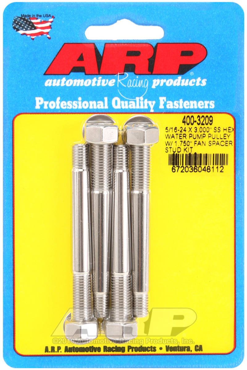 ARP 5/16-24 X 3.000 Water Pump Pulley Stud Kit 400-3209 Photo - Primary