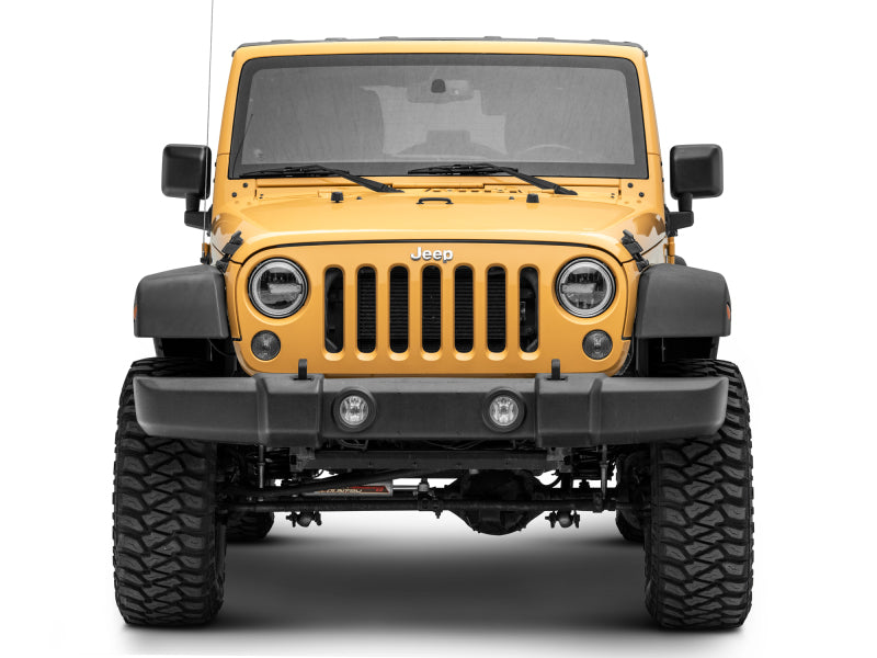 Raxiom 97-18 Jeep Wrangler TJ/JK 7-Inch LED Headlights w/ Halos- Black Housing (Clear Lens) J155018 J155018 Photo - Close Up