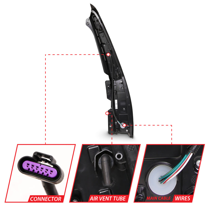 ANZO 2007-2014 Chevrolet TahOE Led Taillights Red/Clear 311297 311297 Photo - Unmounted