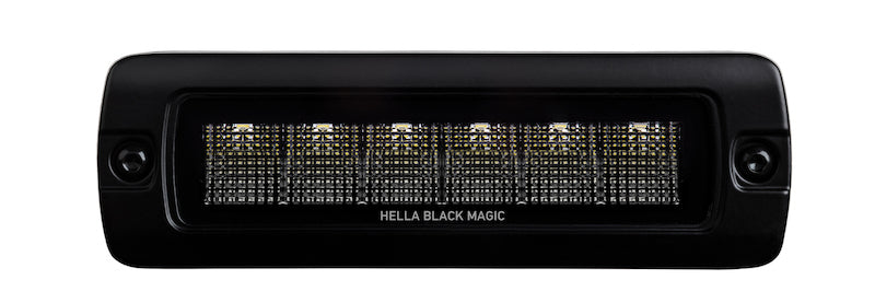 Hella Universal Black Magic 6 L.E.D. Flush Mount Mini Light Bar - Flood Beam 358176221 358176221 Photo - Close Up