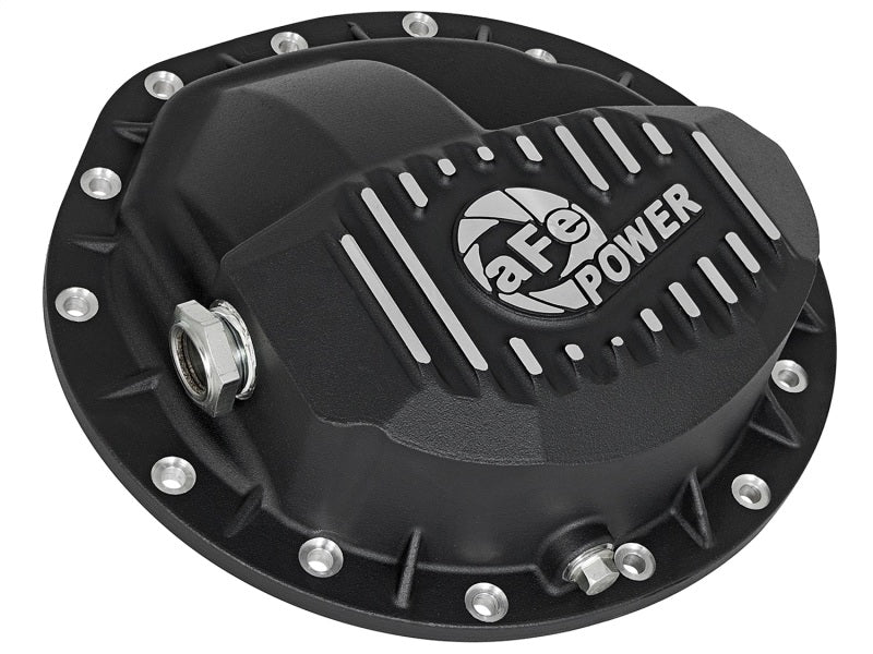 aFe Pro Series Rear Differential Cover Black w/ Machined Fins Nissan Titan 46-70362 Photo - Unmounted