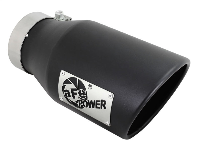 aFe MACH Force-Xp 4in 409 Stainless Steel Exhaust Tip Driver-Side Black: 4 49T40601-B12 Photo - Primary