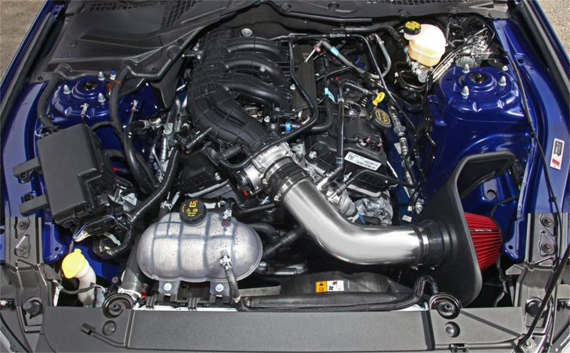Spectre 15-16 Ford Mustang V6-3.7L F/I Air Intake Kit - Polished w/Red Filter 9041 9041 Photo - Mounted