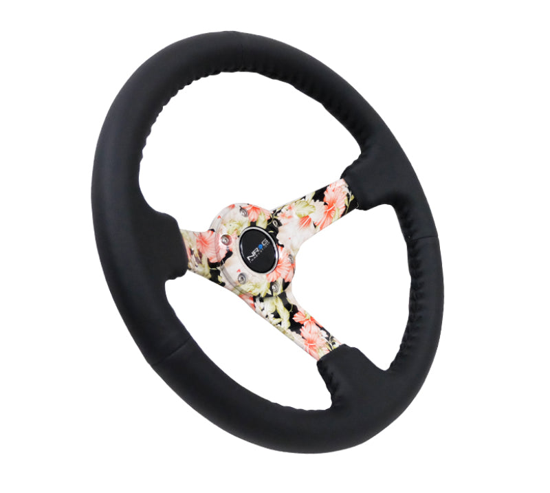 NRG Reinforced Sport Wheel, Hydro Dip Tropical Floral, 5mm Spoke, 350mm RST-036FL-R Photo - Primary