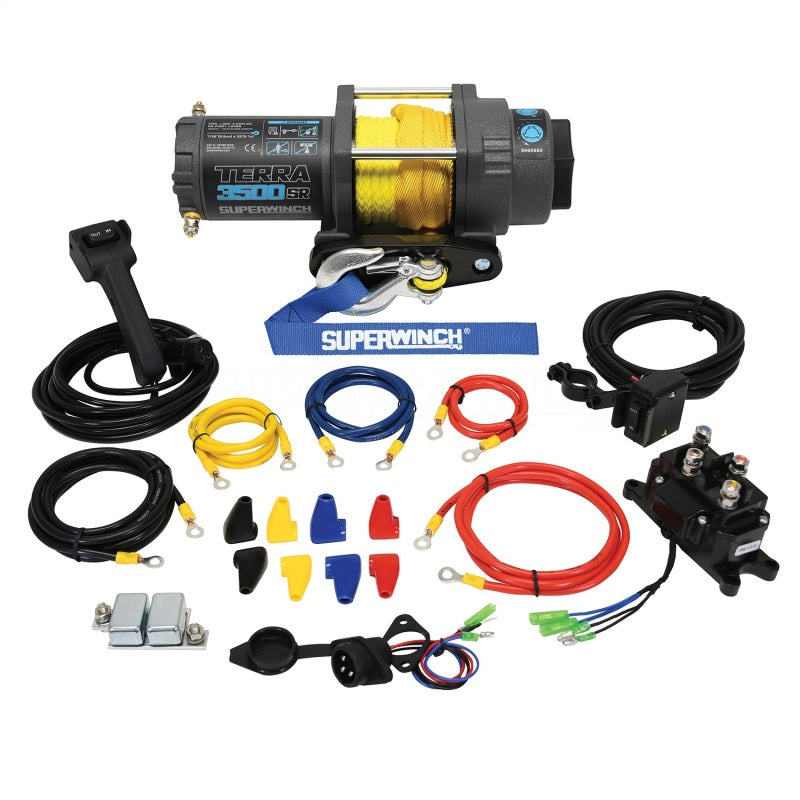 Superwinch 3500 LBS 12V DC 7/32in x 32ft Synthetic Rope Terra 3500SR Winch - Gray Wrinkle 1135270 1135270 Photo - Unmounted