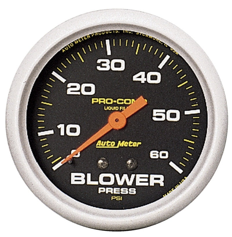 Autometer 2-5/8" Blower Pressure, 0-60 Psi, Mechanical, W/ Memory, Liquid Filled 5403 Photo - Primary