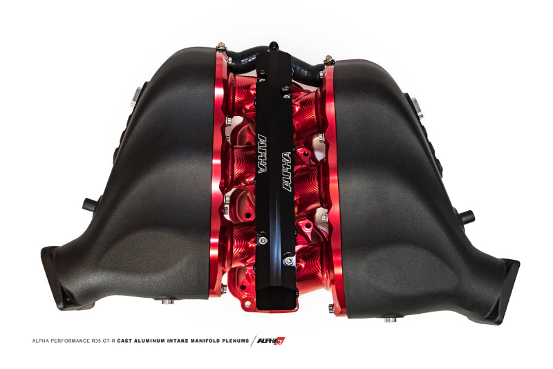 AMS Performance 2009+ Nissan GT-R R35 Alpha Alum/Carbon Fiber Intake Manifold w/Aux Fuel Rail 18 Inj ALP.07.08.0101-8 ALP.07.08.0101-8 Photo - Primary