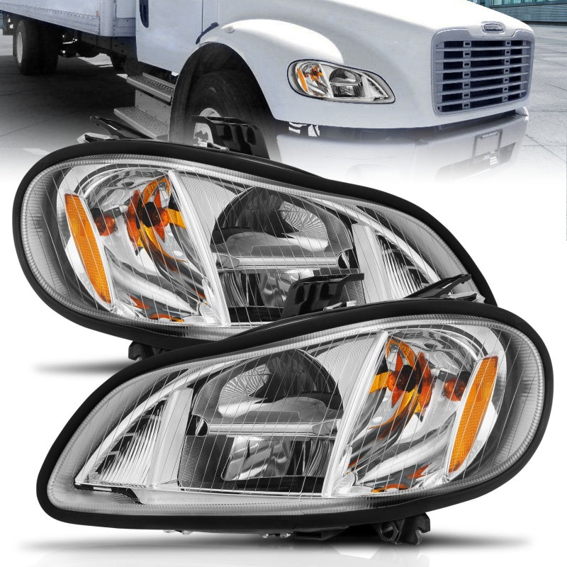 ANZO 2002-2014 Freightliner M2 LED Crystal Headlights Chrome Housing w/ Clear Lens (Pair) 131031 131031 Photo - Primary