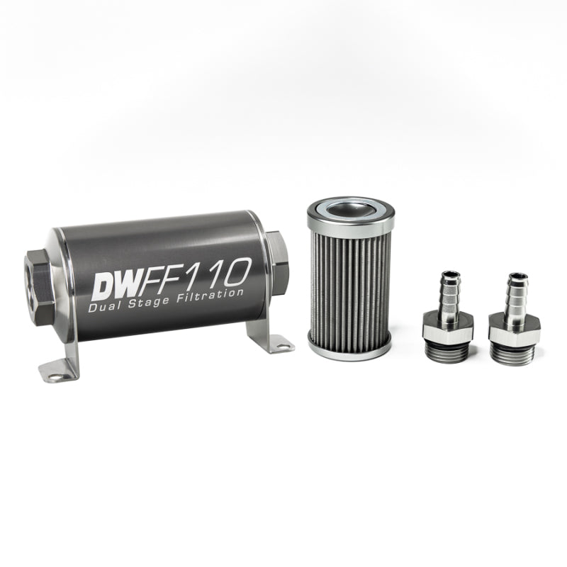 DeatschWerks 3/8 in, 40 micron, 110mm In-line fuel filter kit 8-03-110-040K-38 Photo - Primary