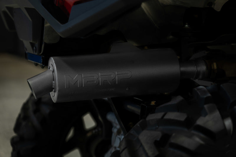 MBRP 01-05 Polaris Sportsman 400 / 06-07 Sportsman 450 Slip-On Combination Exhaust w/Sport Muffler AT-6502SP AT-6502SP Photo - Mounted