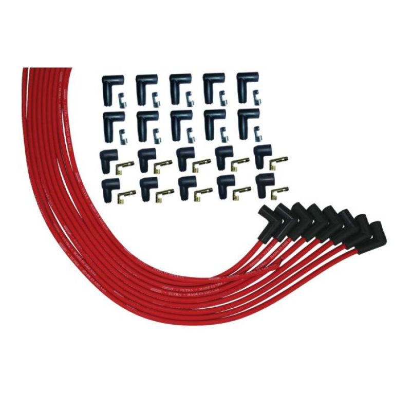 Moroso V8 Universal 90 Deg Plug HEI And Non-HEI Ultra Spark Plug Wire Set - Red 52005 52005 User 1