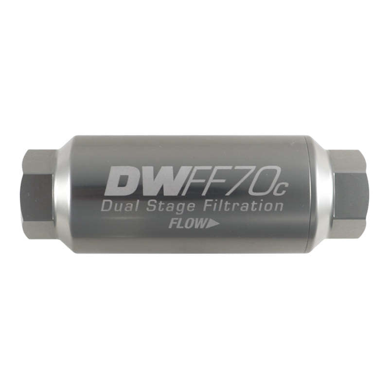 DeatschWerks 10AN Female 10 Micron 70mm Compact In-Line Fuel Filter Kit 8-03-70C-010K 8-03-70C-010K Photo - Primary