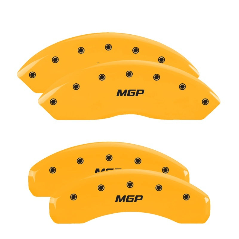 MGP 4 Caliper Covers Engraved Front & Rear MGP Yellow finish black ch 14240SMGPYL 14240SMGPYL Photo - Primary