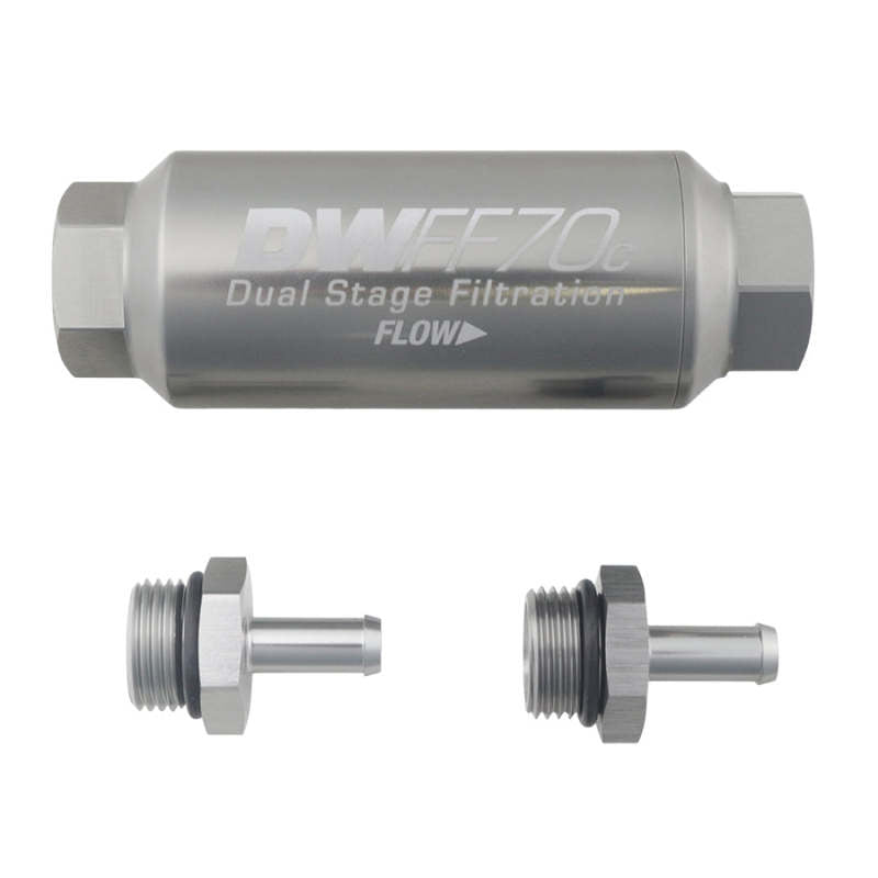 DeatschWerks 5/16in 10 Micron 70mm Compact In-Line Fuel Filter Kit 8-03-70C-010K-516 8-03-70C-010K-516 Photo - Primary