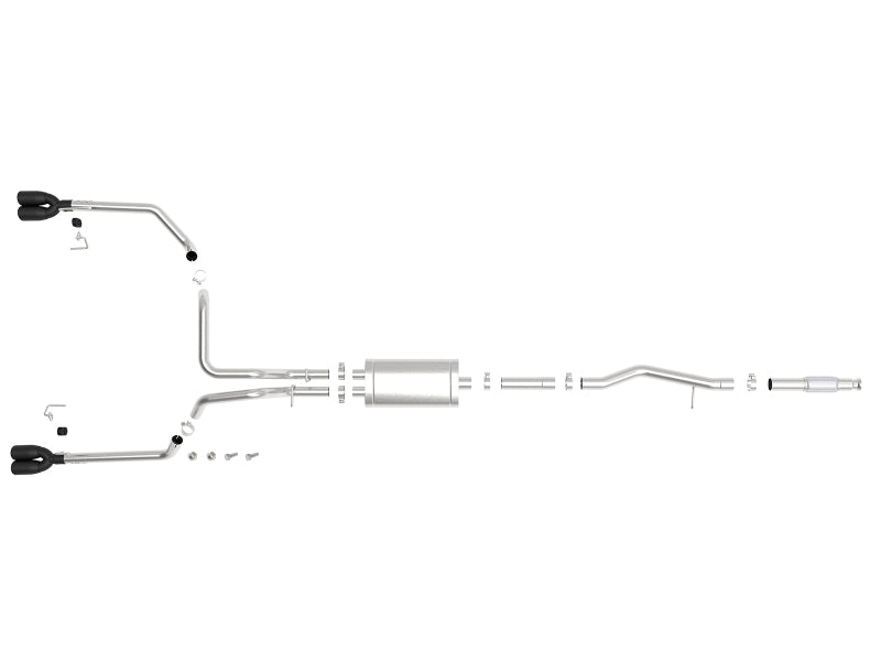 aFe Vulcan Series 3in-2-1/2in 304 SS Cat-Back 2019 GM Silverado / Sierra 1500 V8-5.3L w/ Black Tips 49-34104-B 49-34104-B Photo - Unmounted