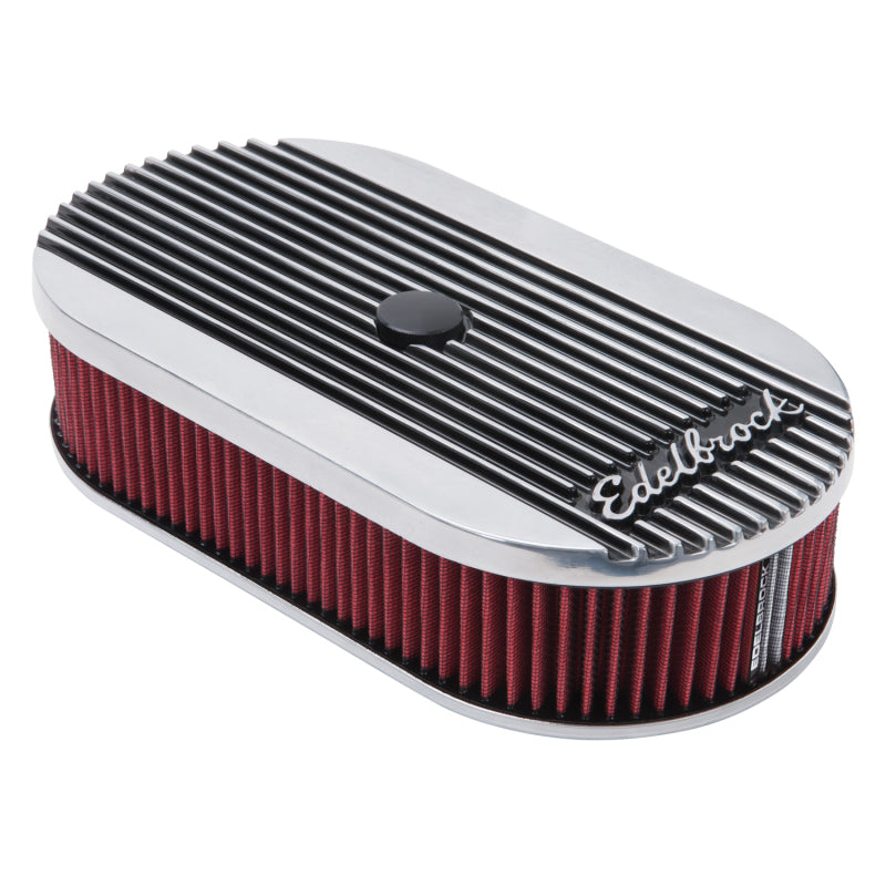 Edelbrock Air Cleaner, Elite II, Oval, Single 4-bbl Carb, 2.5" Red Element 4273 Photo - out of package