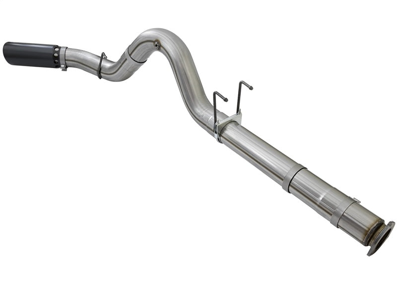 aFe Large Bore-HD 5in 409 Stainless Steel DPF-Back Exhaust System w/Black 49-43090-B Photo - Unmounted