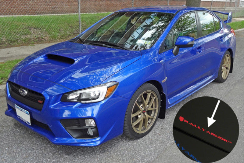 Rally Armor 15-18 Subaru WRX/STi Sedan UR White Mud Flap w/ Black Logo MF32-UR-WH/BLK User 1