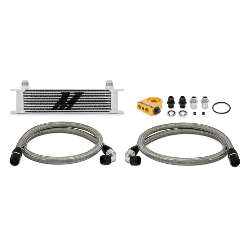 Mishimoto Universal Thermostatic 10 Row Oil Cooler Kit- SilverThermostatic MMOC-UT Photo - Primary