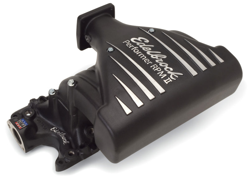Edelbrock Intake Manifold; Ford Mustang 5.0L Performer RPM II Manifold; black fi 71233 Photo - Primary