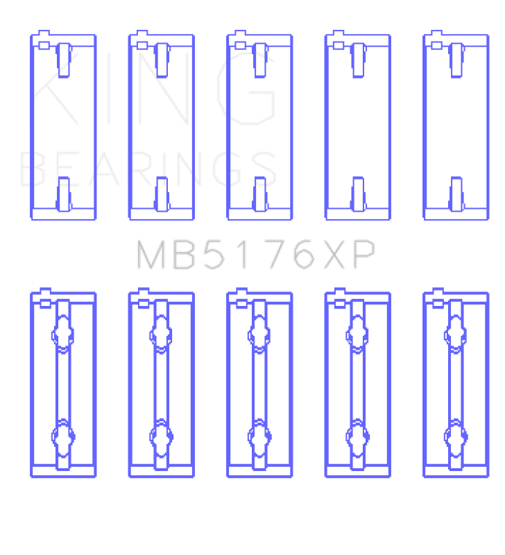 King Engine Bearings King Mitsubishi 4G91/4G92/4G93 16V (Size STD) XP - Series Performance Main Bearing Set MB5176XP MB5176XP Photo - Primary