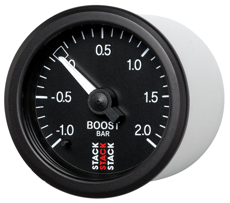 Autometer Stack 52mm -1 to +2 Bar T-Fitting 0.187in Barb (M) Mechanical Boost Pressure Gauge - Black ST3111 ST3111 User 2
