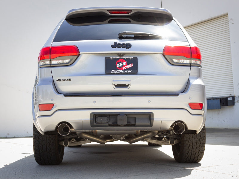 aFe Vulcan Series 2.5in 304SS Cat-Back Exhaust 11-19 Jeep Grand Cherokee (WK2) 5.7L w/ Polished Tips 49-38085-P 49-38085-P Photo - Mounted