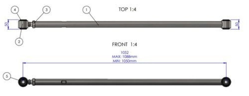 Superpro 08-21 Lexus LX570 HD Adjustable Panhard Rod TRC1140 TRC1140 Photo - out of package