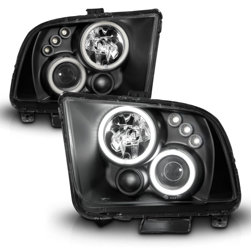 Anzo 2005-2009 Ford Mustang Projector Headlights w/ Halo Black 121166 User 2