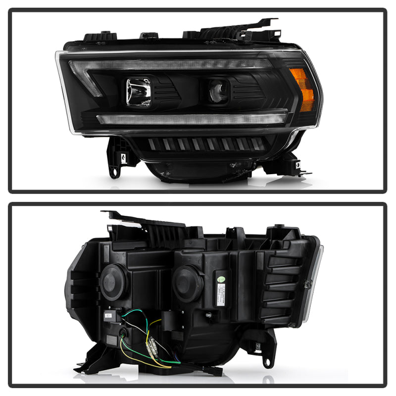 SPYDER 19-22 Dodge Ram 2500 (Halogen Only) Projector Headlights - Black PRO-YD-DR19HDHALSI-SEQ-BK 5088611 5088611 User 1