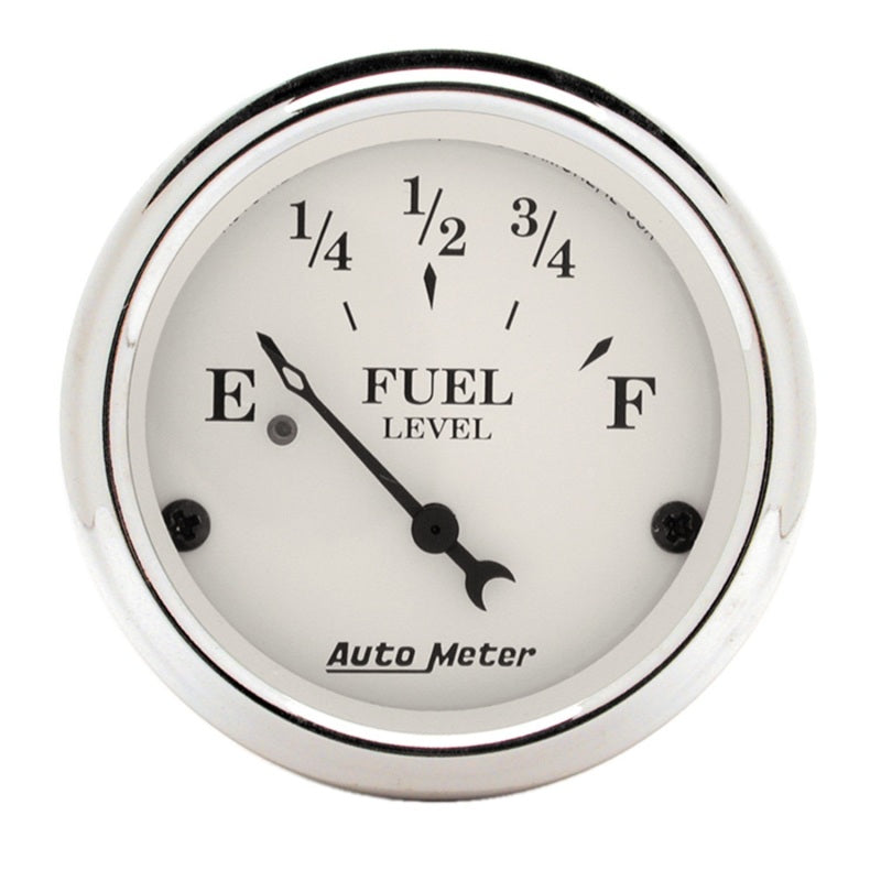 Autometer Gauge, Fuel Level, 2 1/16", 240E to 33F, Elec, Old Tyme White 1606 Photo - Primary