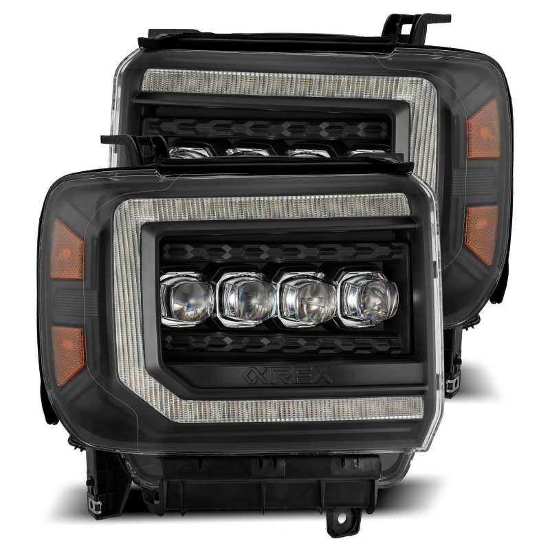 AlphaRex 14-18 GMC Sierra NOVA LED Proj Headlights Plank Style Black w/Activ Light/Seq Signal/DRL 880617 880617 Photo - Primary