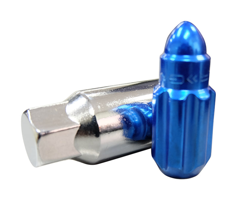 NRG M12 x 1.5 Steel Lug Nut Set Bullet Shape 21 pc Blue W/ Lock Key LN-LS500BL-21 Photo - Primary