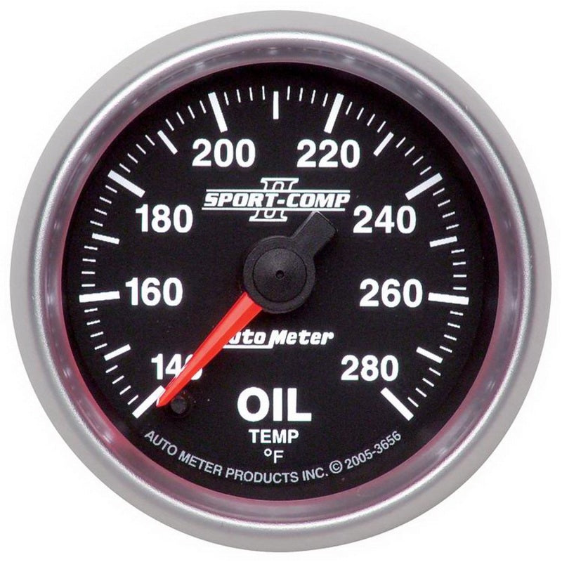 AutoMeter Sport-Comp II 52mm Full Sweep Electronic 140-280 Deg. F Oil Temprature Gauge 3656 3656 Photo - Primary