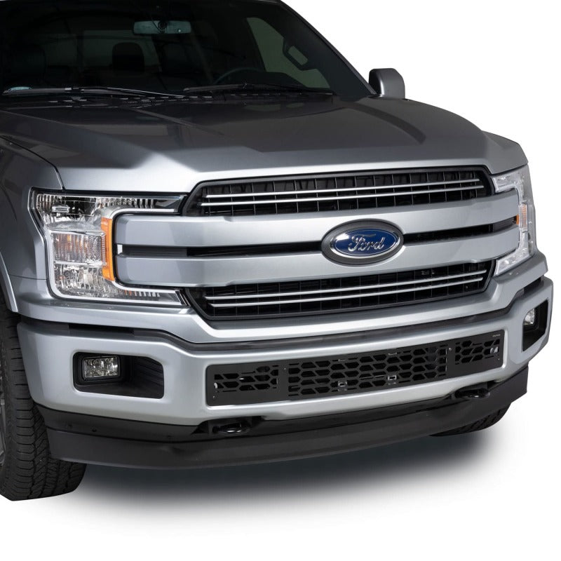Putco 11-14 Ford F-150 - EcoBoost Bumper Grille Inserts - Black SS Punch w/ 10in Luminix Light Bar 88182L 88182L Photo - Primary