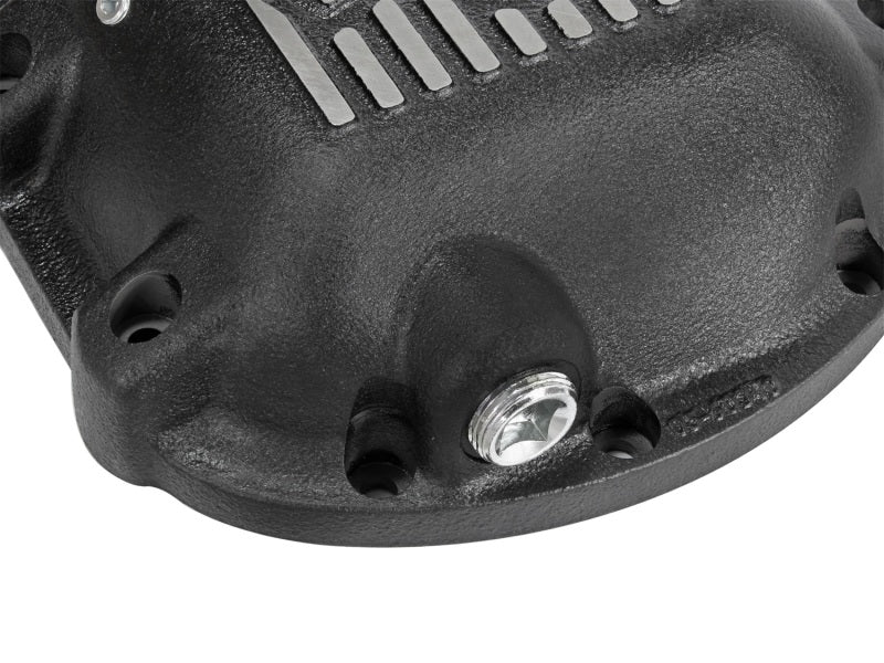 aFe Pro Series Rear Differential Cover Black w/ Machined Fins - Jeep 97-16 46-70192 Photo - Unmounted