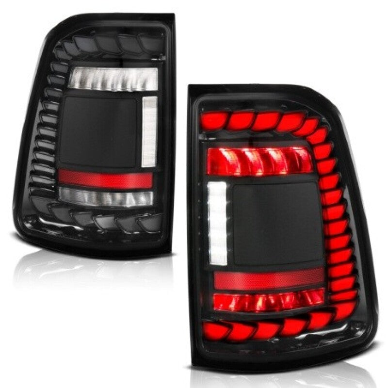 ANZO 19-24 RAM 1500 (Factory LED Models ONLY) Full LED Tail Lights SeqSig Black - Pair 311481A 311481A User 1