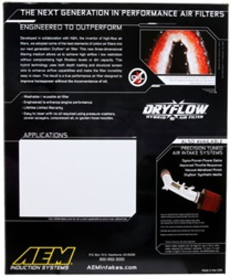 AEM Induction AEM 07-10 Toyota Tundra/Sequoia/Land Cruiser DryFlow Air Filter 28-20387 28-20387 Photo - in package