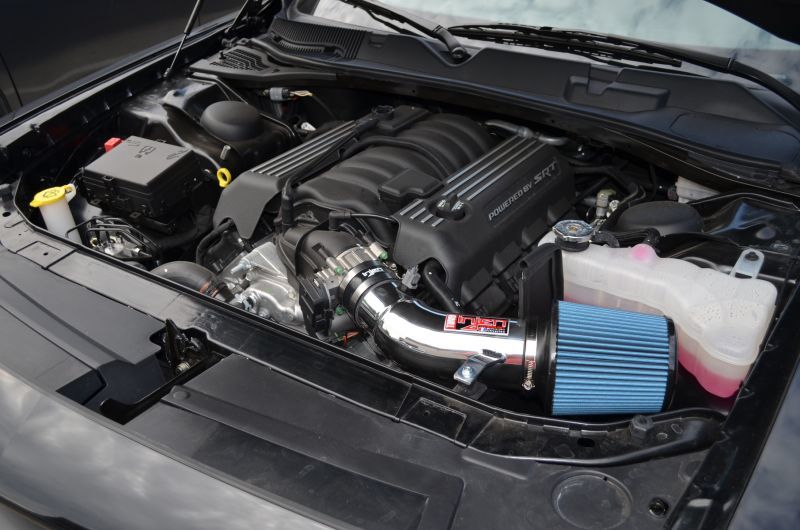Injen Wrinkle Black Power-Flow Air Intake '15 Dodge Challenger SRT-8 6.4L V8 PF5064WB Photo - Mounted