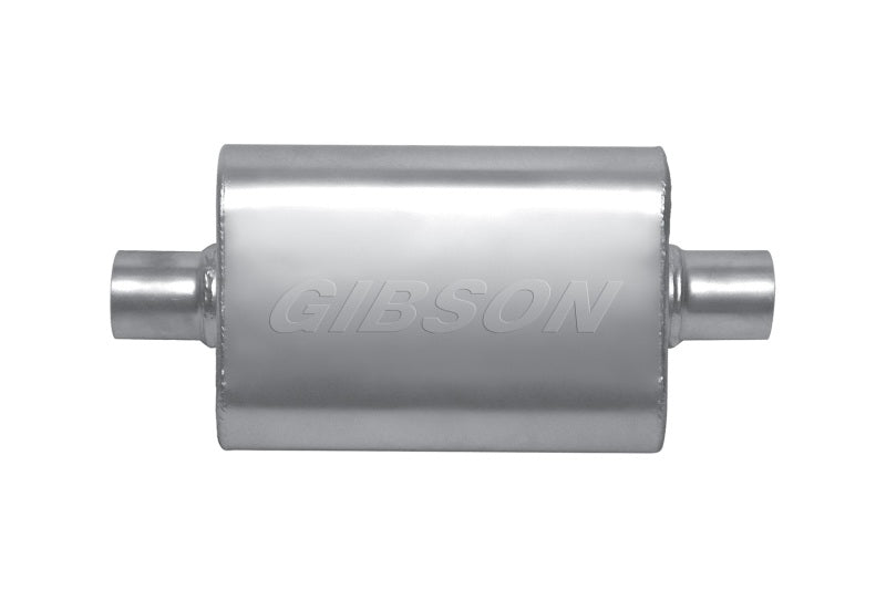 Gibson MWA Superflow Center/Center Oval Muffler - 4x9x14in/2.5in Inlet/2.5in Outlet - Stainless BM0107 BM0107 Photo - Unmounted