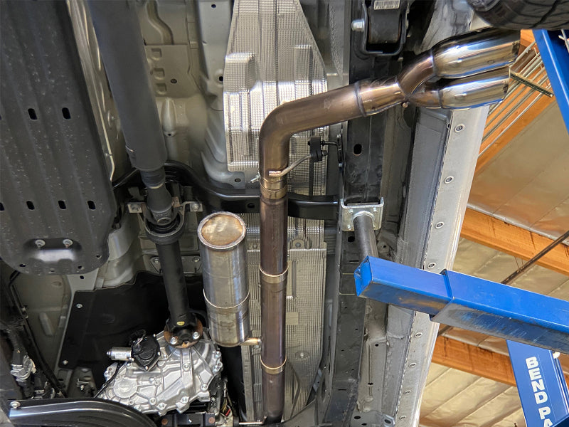 aFe Rebel Series 3in Cat-Back Exhaust Side Exit w/ Polished Tips 19-20 Ford Ranger L4-2.3L (t) 49-33119-P 49-33119-P Photo - Mounted