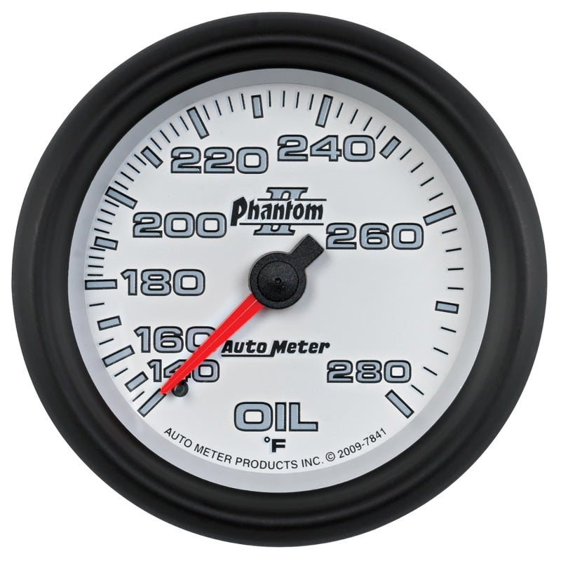 AutoMeter Gauge Oil Temp 2-5/8in. 140-280 Deg. F Mechanical Phantom II 7841 7841 Photo - Primary