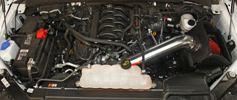 Spectre 15-18 Ford F150 V8-5.0L F/I Air Intake Kit - Polished w/Red Filter 9033 9033 Photo - Mounted
