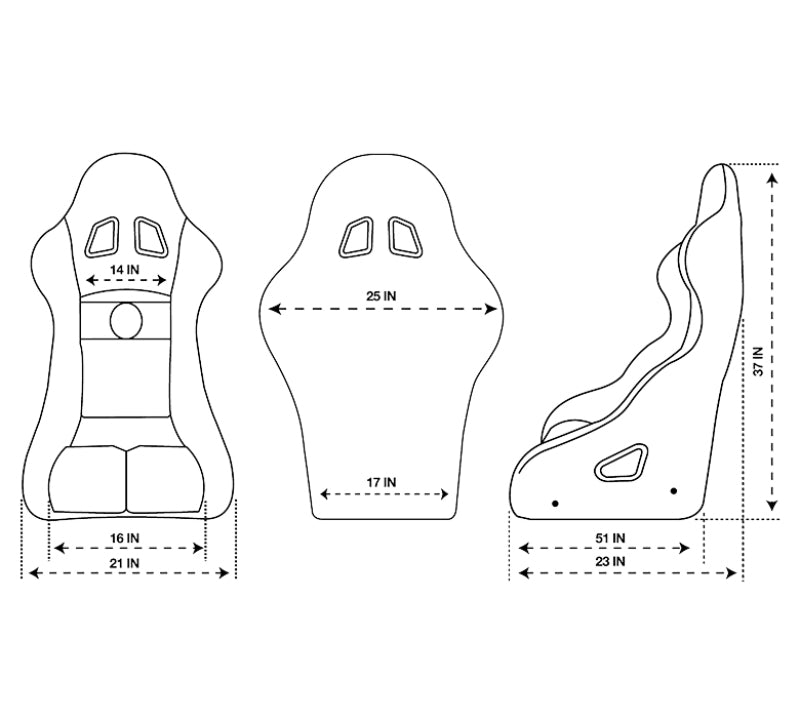 NRG FIA Competition Seat w/Competition Fabric & FIA Homologated Free Driving Position FRP-RS500M FRP-RS500M Photo - Primary