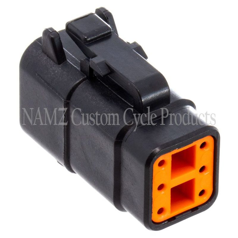 NAMZ Deutsch DTM 6-Position Plug w/6 Stamped Terminals & Wedgelock - Black (HD 74116-98BK) MDP-6B MDP-6B Photo - Primary