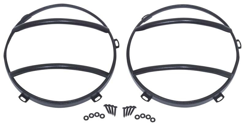 Kentrol 07-18 Jeep Wrangler JK Euro Headlight Guards Pair - Textured Black 80573 80573 Photo - Primary
